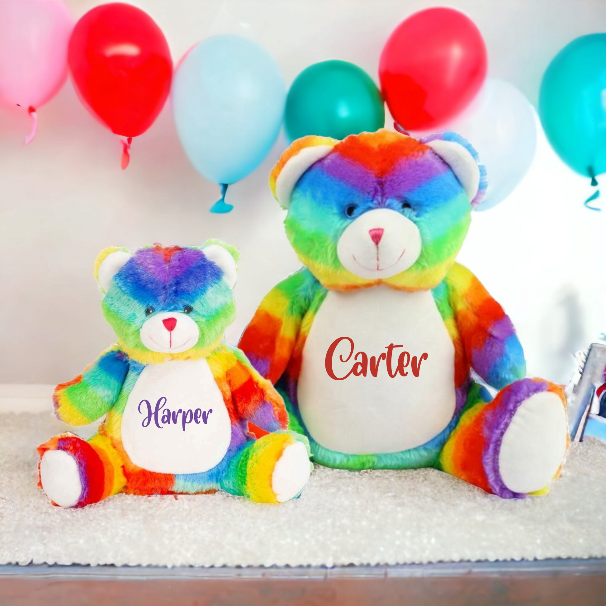 Personalised Rainbow Bear Soft Toy image 0