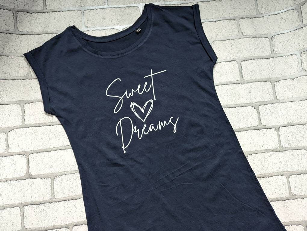 Ladies Nightwear Sweet Dreams Nightie Women's Nightdress Night Shirt Gift For Her Cotton Good Night Cute Cotton Mum Mother's Day Pajamas