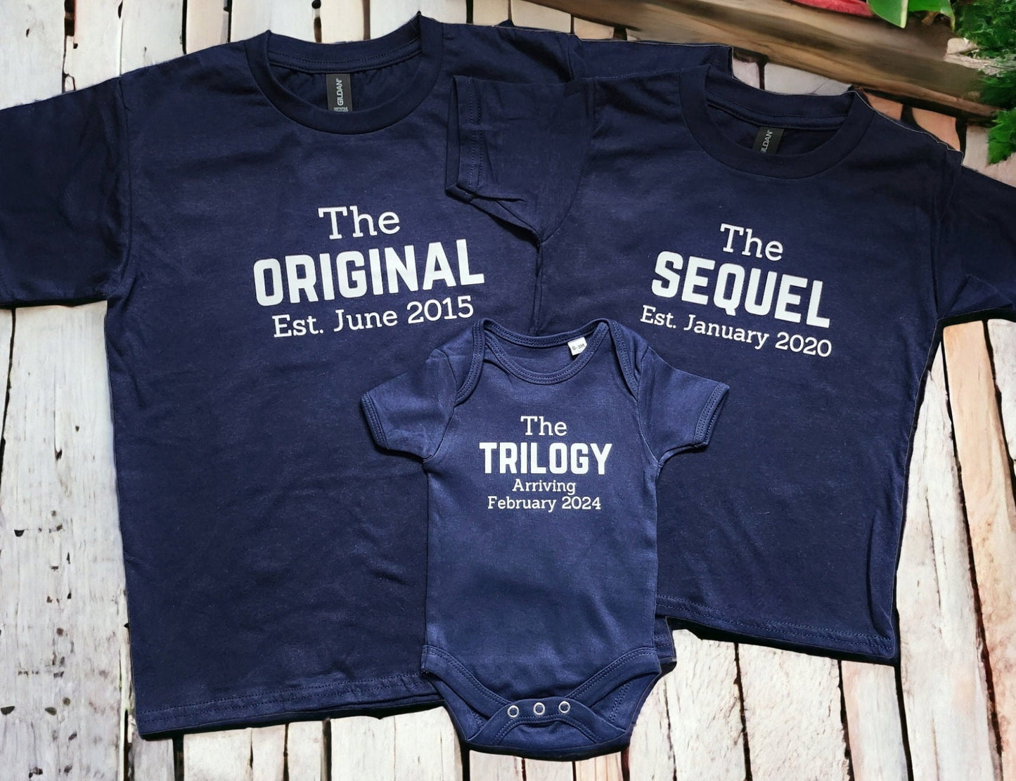Personalised Matching Sibling Announcement Tshirts Original Sequel Trilogy Matching Outfits Big Brother Big Sister Arriving Soon Gift