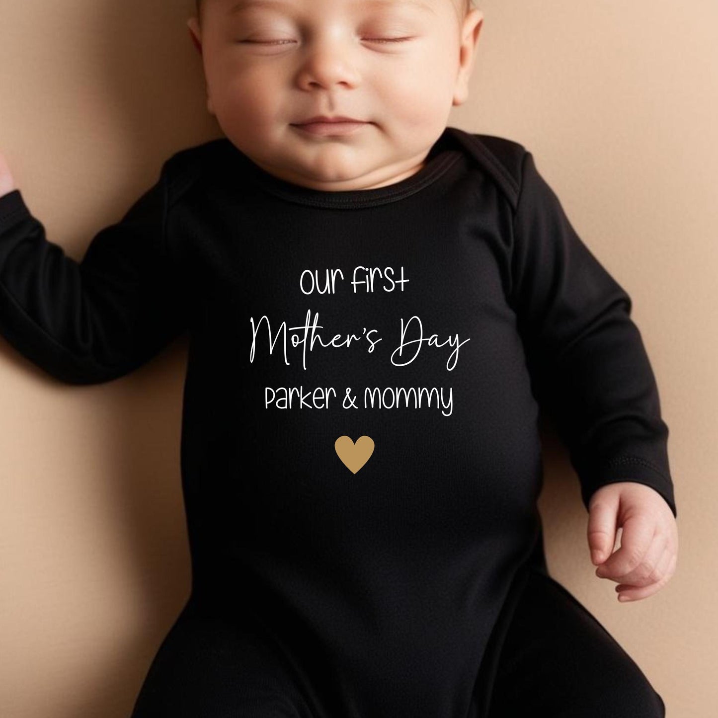 Personalised First Mother's Day Sleepsuit Mummy and Me Mother's Day Gift For Mom Custom Name Romper New Mum Present Our 1st Mother's Day