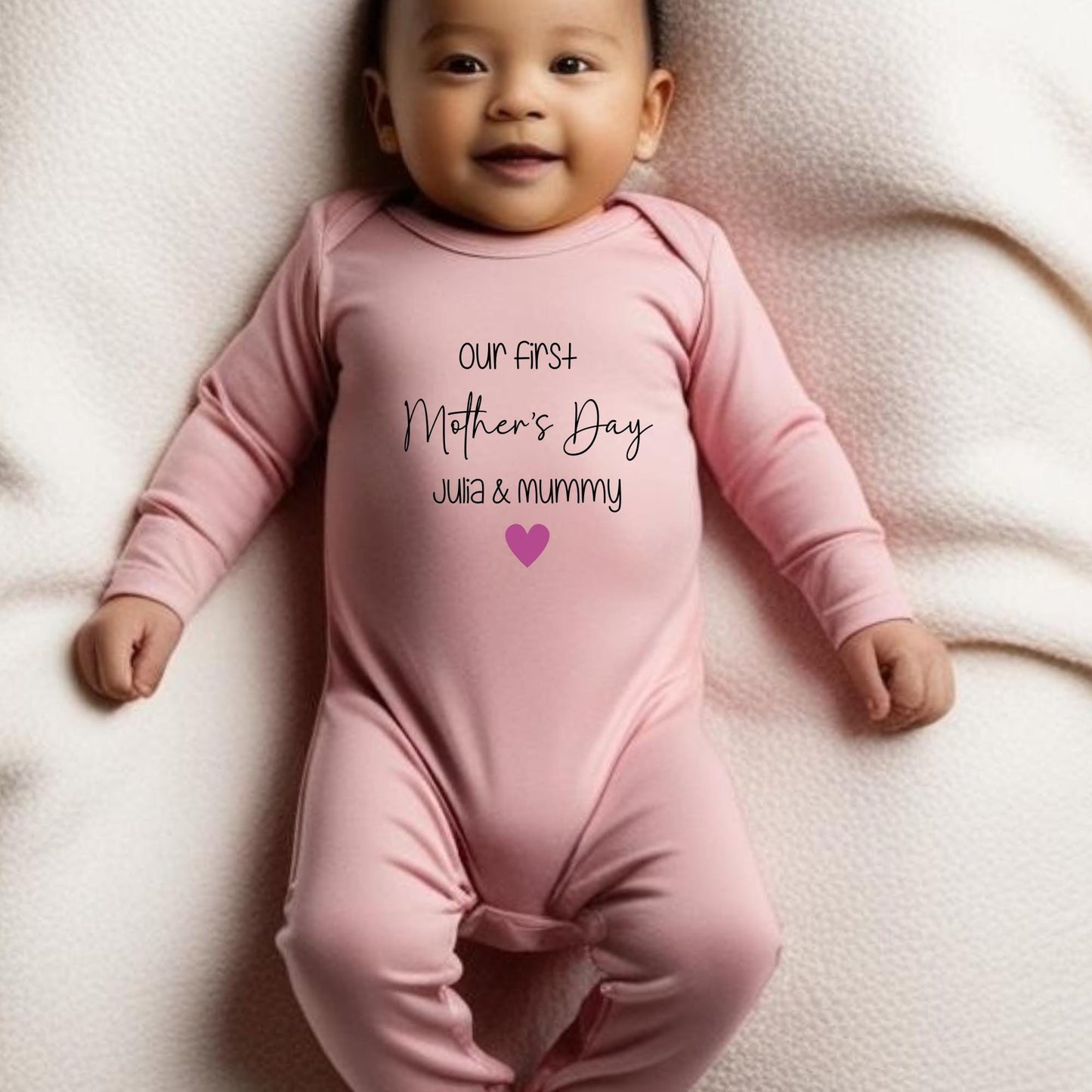Personalised First Mother's Day Sleepsuit Mummy and Me Mother's Day Gift For Mom Custom Name Romper New Mum Present Our 1st Mother's Day