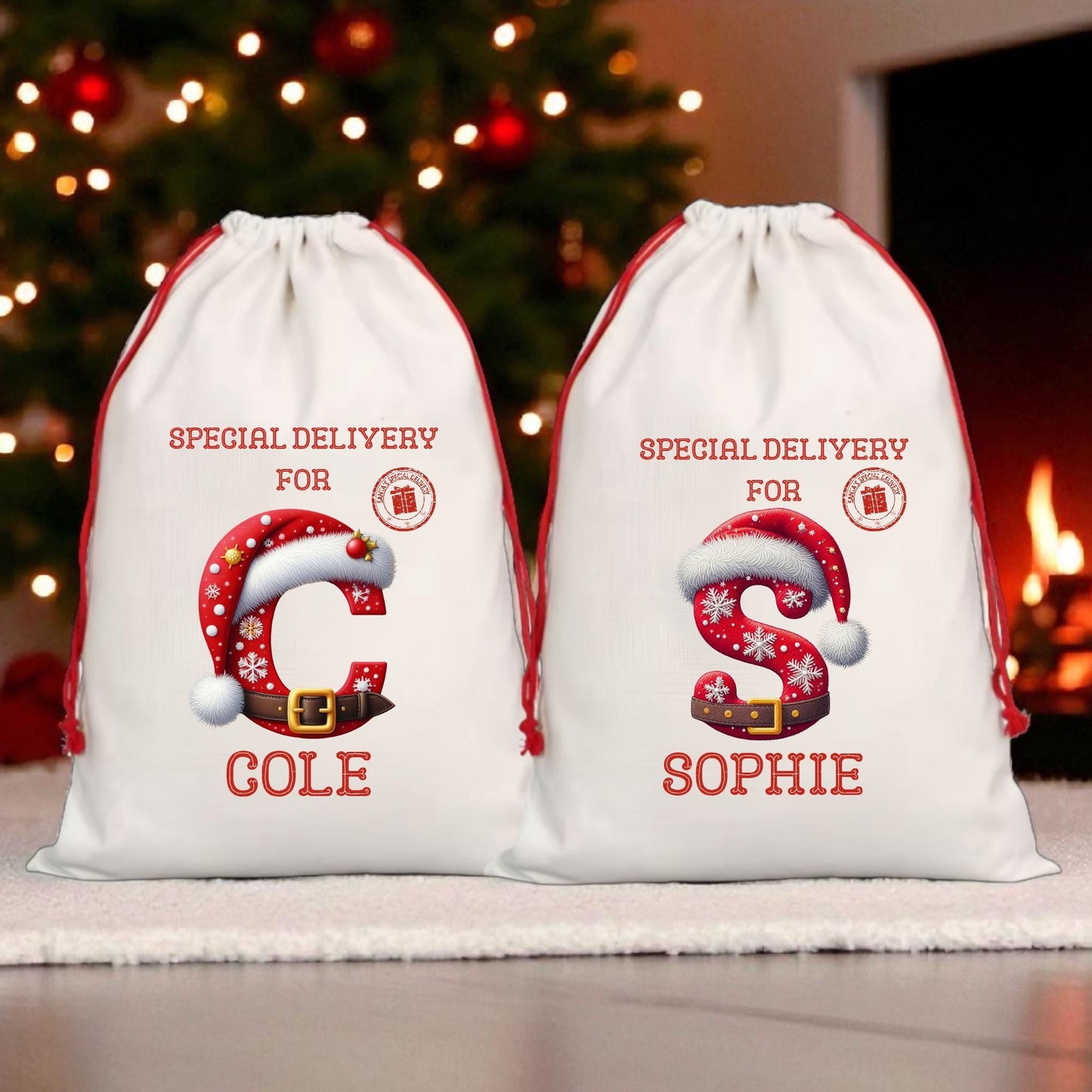 Personalised Christmas Santa Sack: Initial Special Delivery Gift