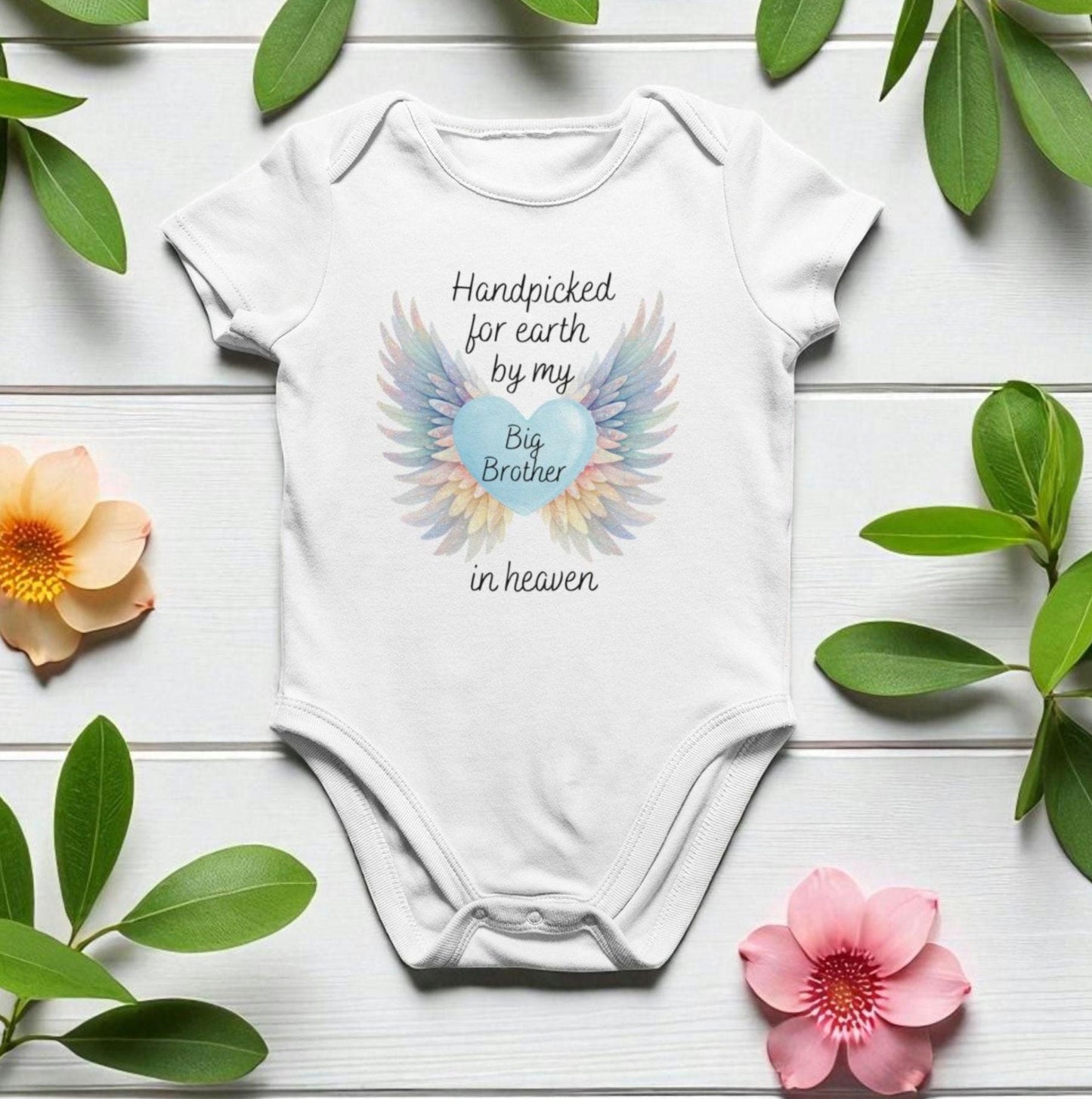 Personalised Memorial Baby Bodysuit: Handpicked For Earth, Loved One In Heaven