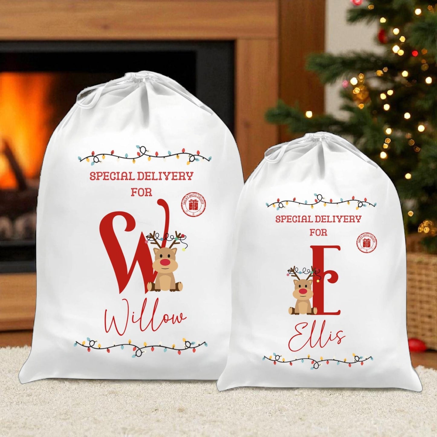 Personalised Christmas Santa Sack: Initial Special Delivery Gift