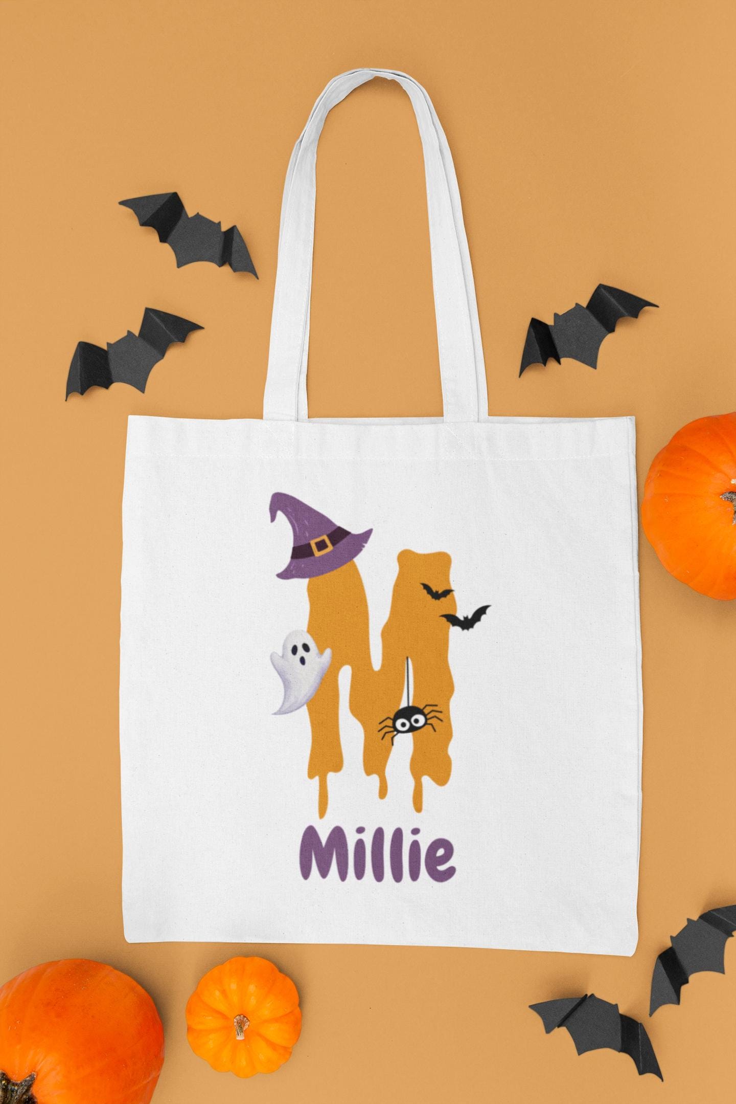Personalized Halloween Trick or Treat Tote Bag