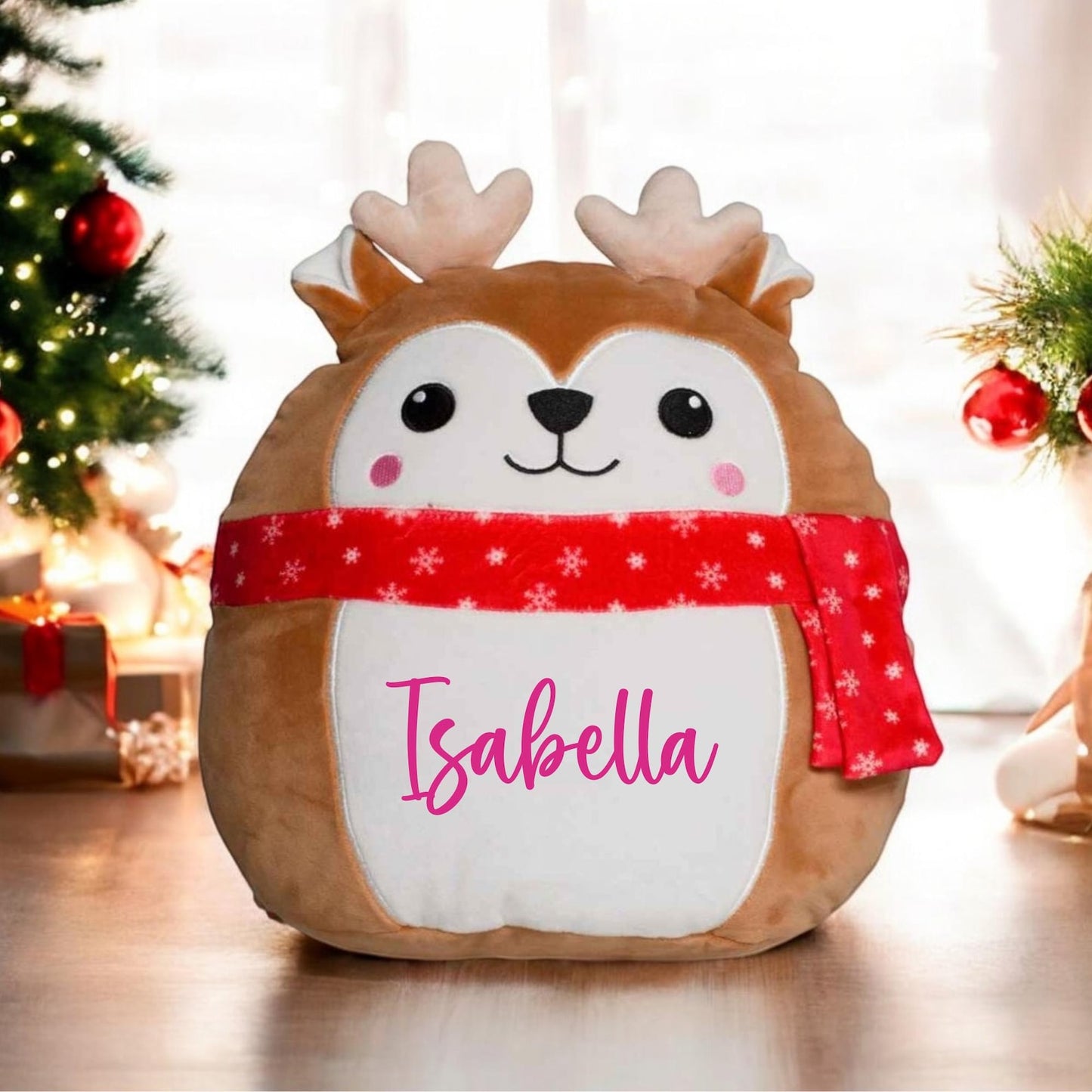 Personalised Festive Plush Squidgy Pillow - Choice of Character