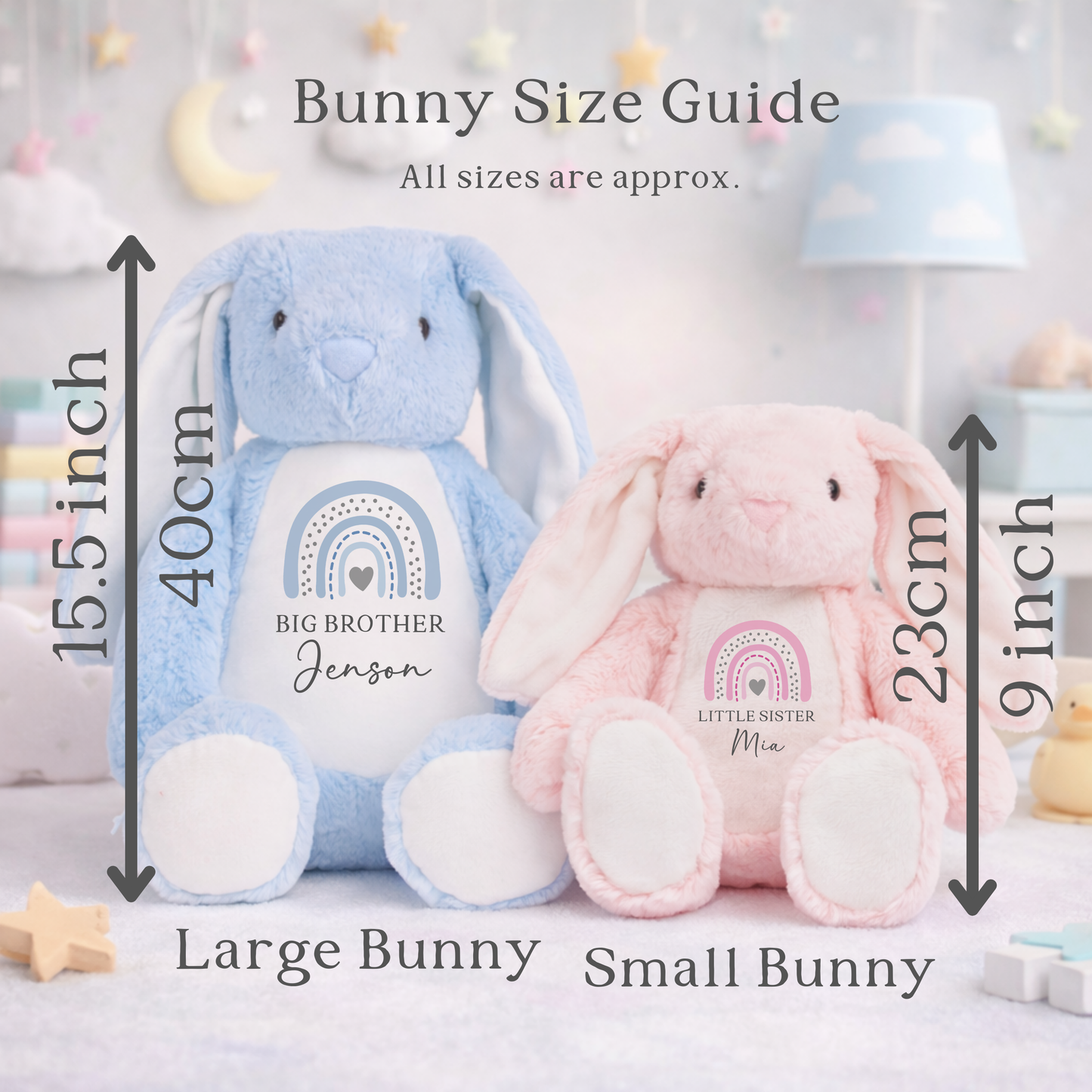 Personalised Matching Sibling Bunny Soft Toy