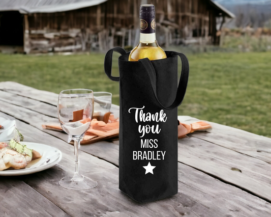 Personalised Thank You Teacher Bottle Bag image 0