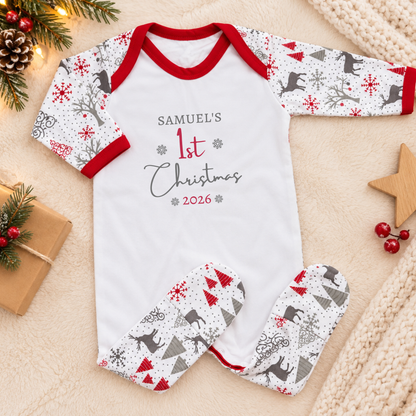 Personalised Baby's First Christmas Sleepsuit