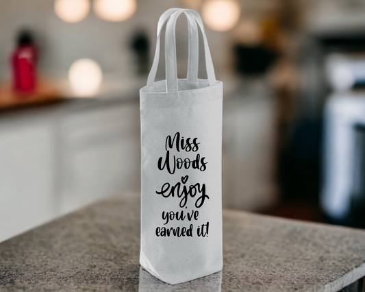 Personalised Enjoy, You've Earned It Bottle Bag image 0