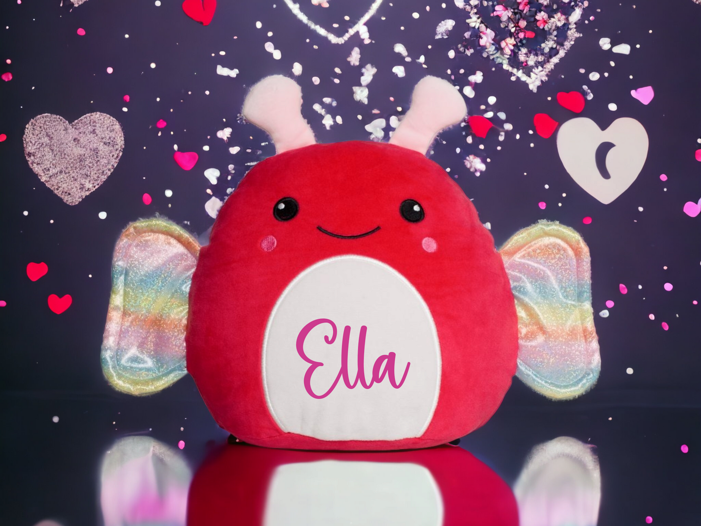 Personalised Squidgy Butterfly Soft Toy Cushion 29cm image 0