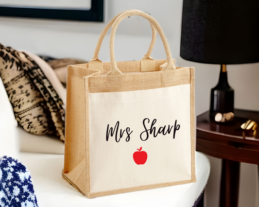 Personalised Teacher Apple Gift Bag image 0