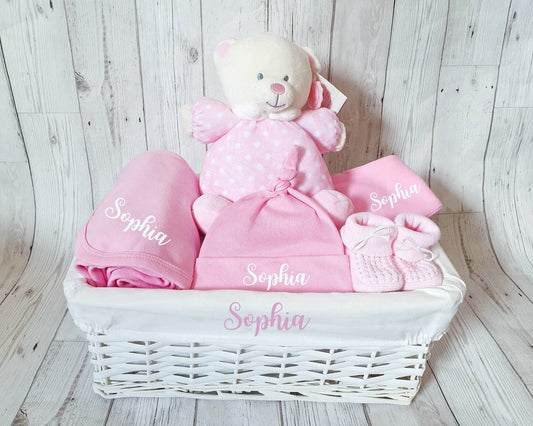 Personalised Baby Girl Gift Basket