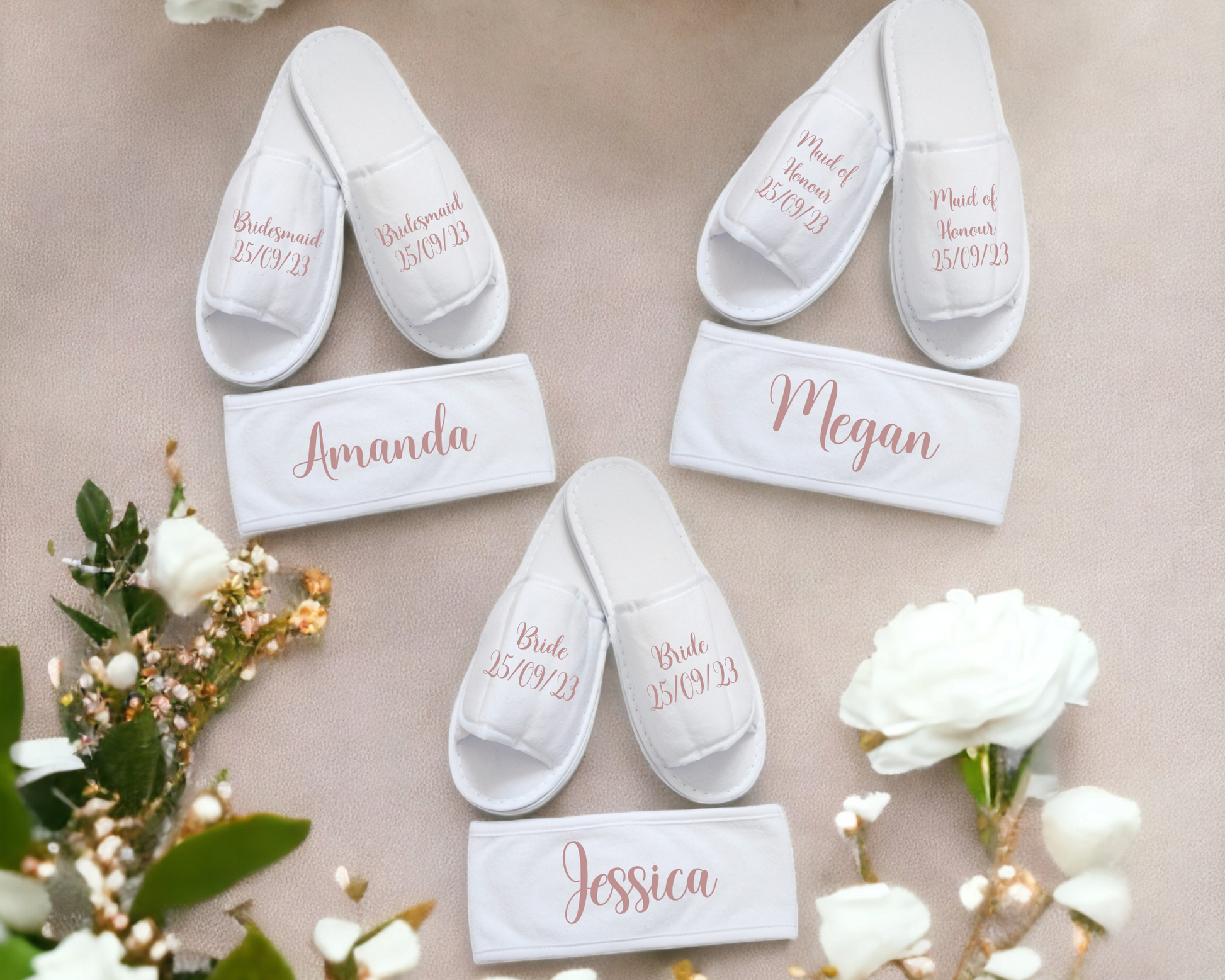 Personalised beauty hairband and slippers set image 0
