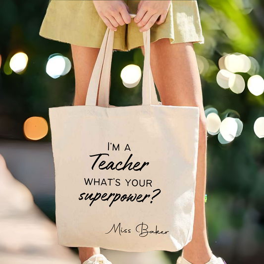 Personalised Teacher Superpower Shopper image 0