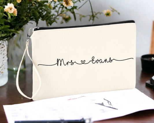 Personalised Script Name Wristlet Pouch image 0
