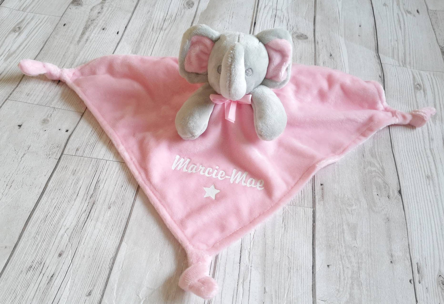 Personalised Baby Gift Elephant Comfort Blanket New Soft Toy Newborn Present Baby Shower Maternity Leave Christening Pink Girl Blue Boy