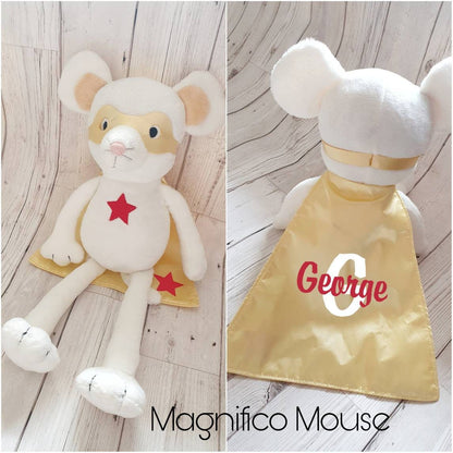 Personalised Superhero Teddy Bear With Cape Soft Toy Kid's Sidekick Birthday Gift Child Name Custom Dog Rabbit Cat Pig Mouse CE Tested 40cm