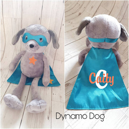 Personalised Superhero Teddy Bear With Cape Soft Toy Kid's Sidekick Birthday Gift Child Name Custom Dog Rabbit Cat Pig Mouse CE Tested 40cm