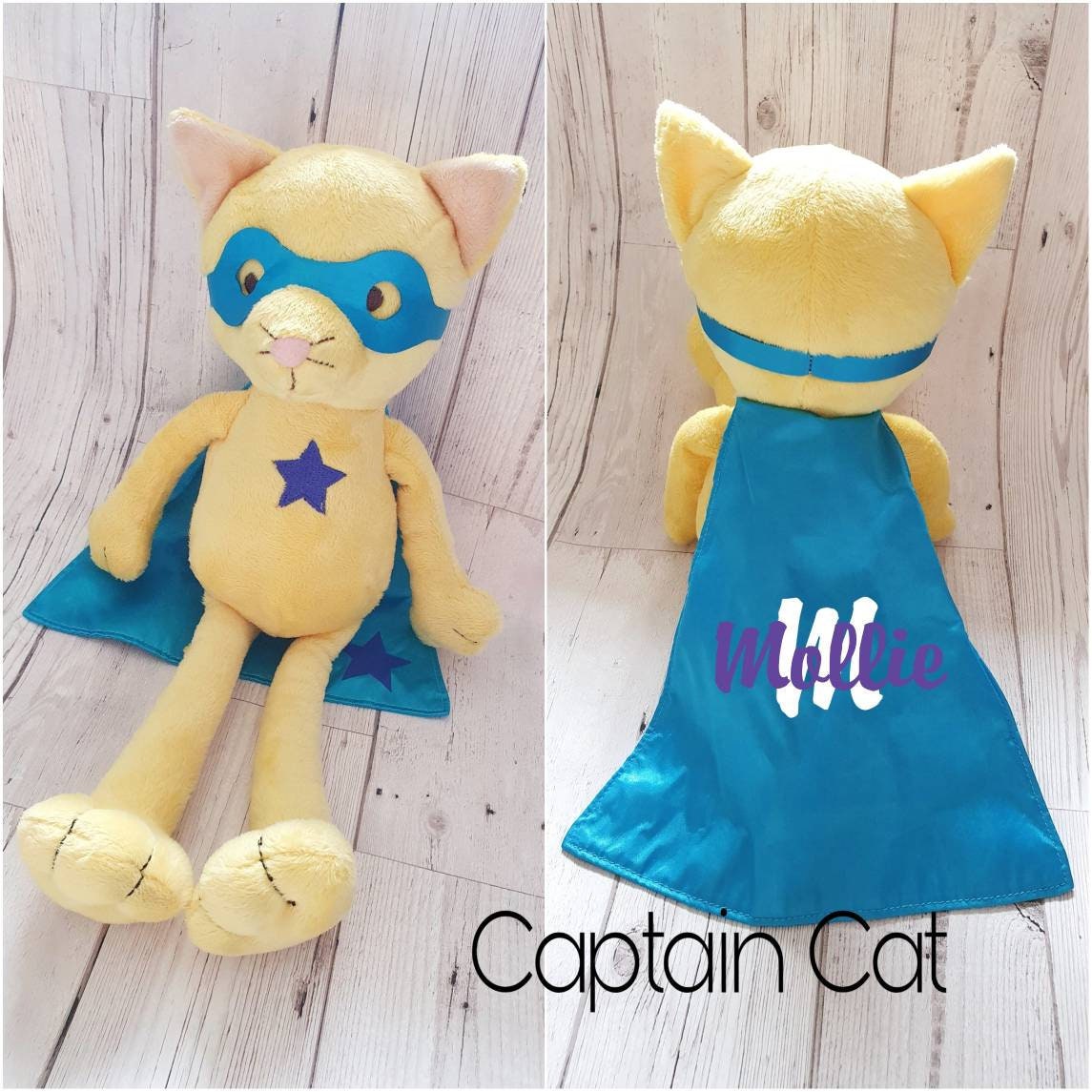 Personalised Superhero Teddy Bear With Cape Soft Toy Kid's Sidekick Birthday Gift Child Name Custom Dog Rabbit Cat Pig Mouse CE Tested 40cm