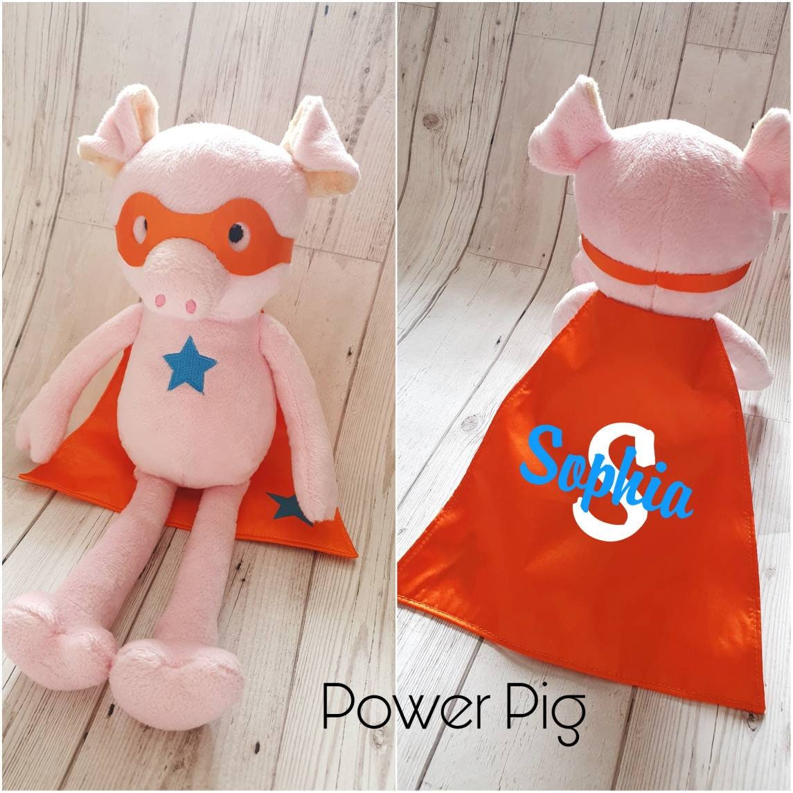 Personalised Superhero Teddy Bear With Cape Soft Toy Kid's Sidekick Birthday Gift Child Name Custom Dog Rabbit Cat Pig Mouse CE Tested 40cm