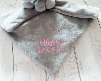 Personalised Zebra Comforter New Baby Gift Lovy Soft Toy Neutral Boy Girl Newborn Present Blanket Blankie Animal Birth Maternity Christening