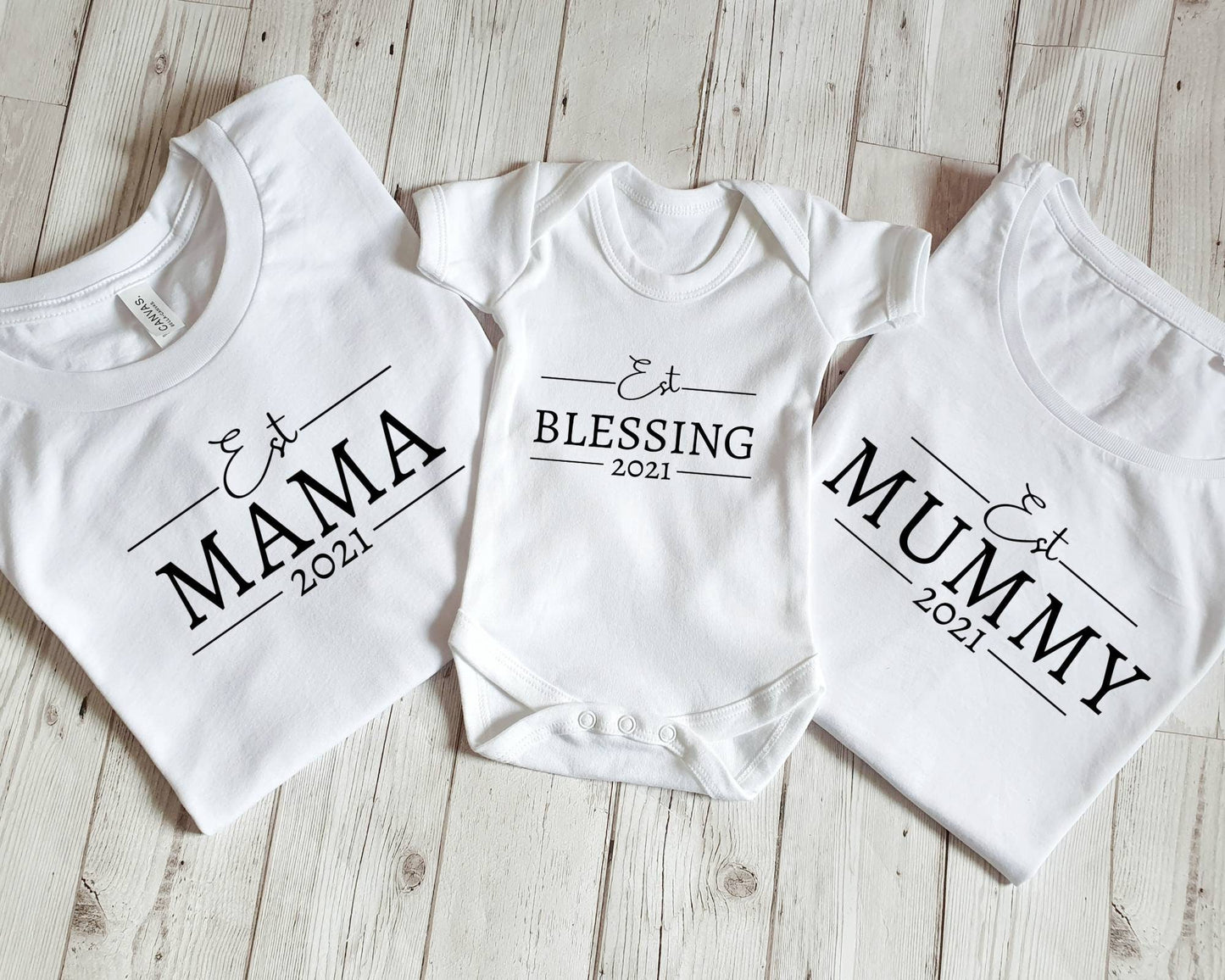 Mummy Daddy Baby Sibling Matching Set Mum Dad Parent Gifts Mini Blessing New Parents Present Est Date custom Pregnancy announcement