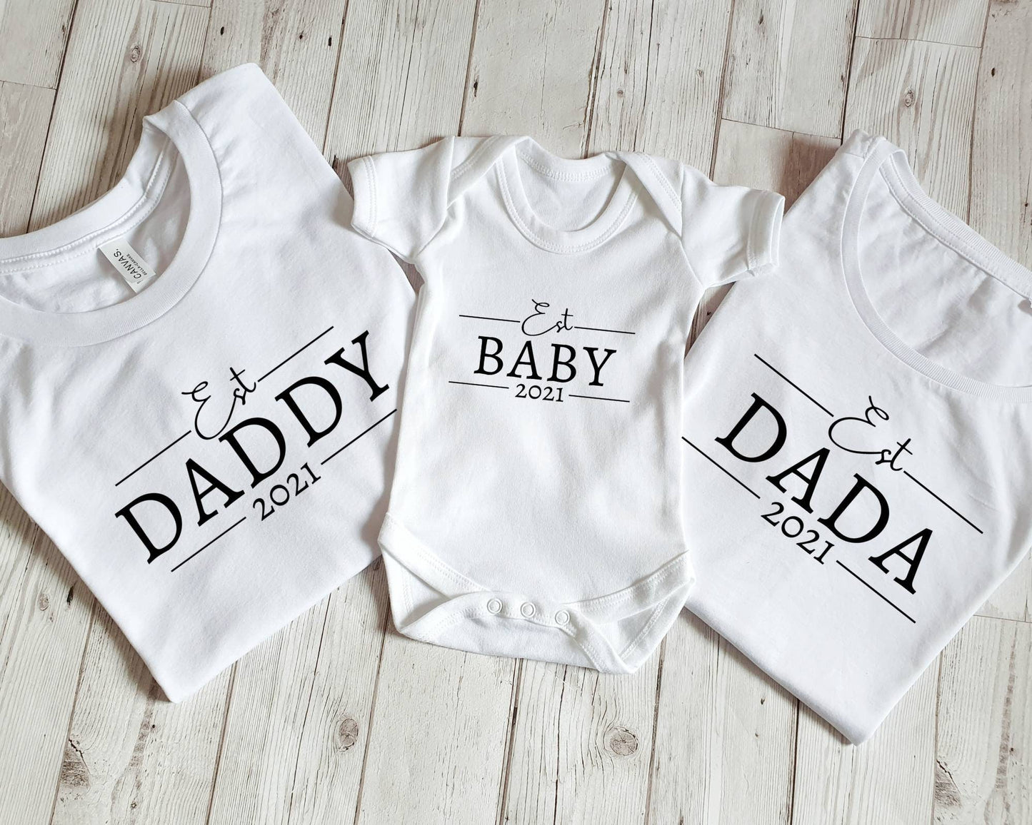 Mummy Daddy Baby Sibling Matching Set Mum Dad Parent Gifts Mini Blessing New Parents Present Est Date custom Pregnancy announcement