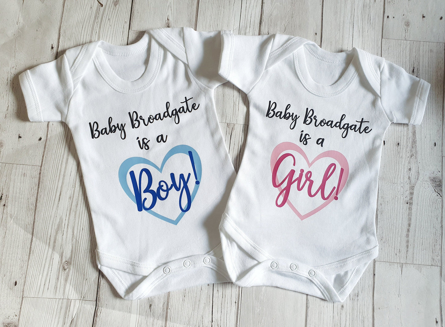 Personalised Gender Reveal Baby Vest Name Is A Boy Girl Heart Pink Blue Cotton Newborn Outfit Maternity Gift Welcome New Baby Custom