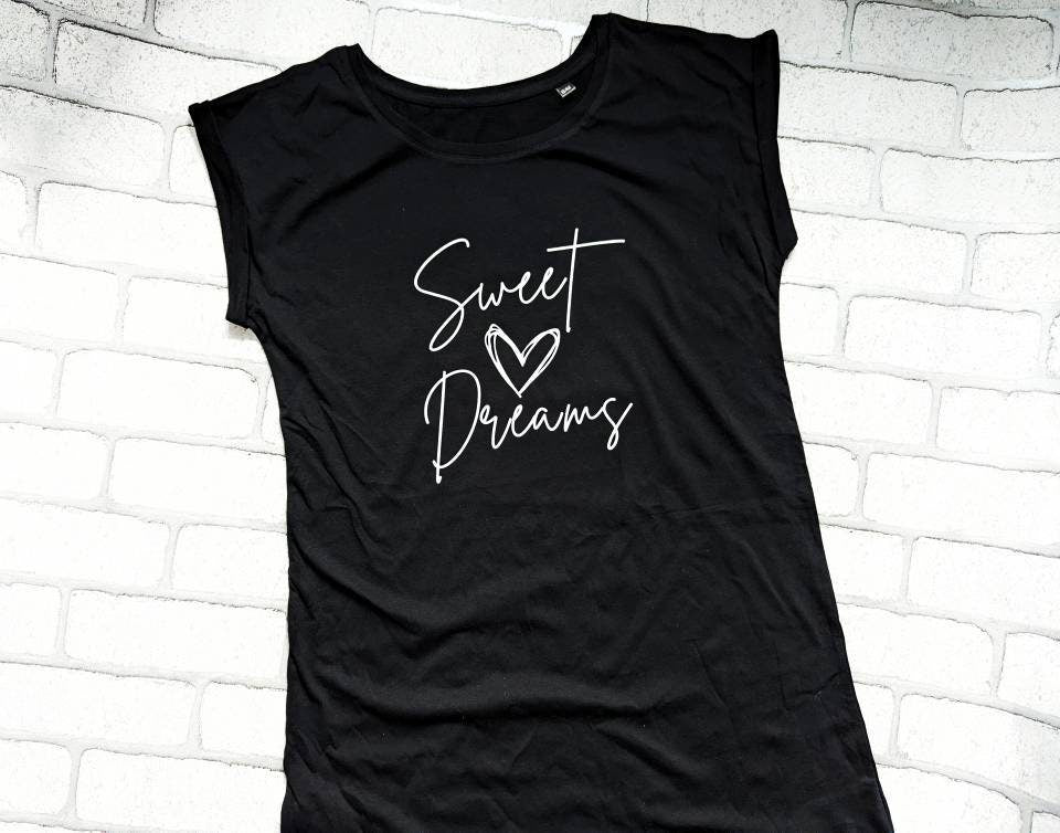 Ladies Nightwear Sweet Dreams Nightie Women's Nightdress Night Shirt Gift For Her Cotton Good Night Cute Cotton Mum Mother's Day Pajamas