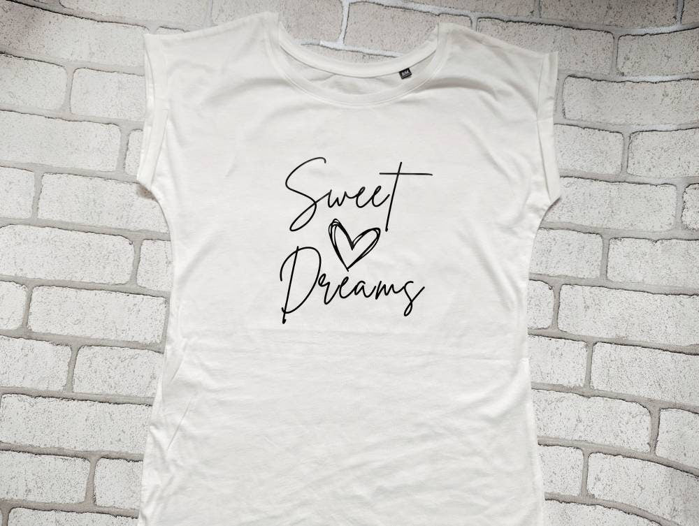 Ladies Nightwear Sweet Dreams Nightie Women's Nightdress Night Shirt Gift For Her Cotton Good Night Cute Cotton Mum Mother's Day Pajamas