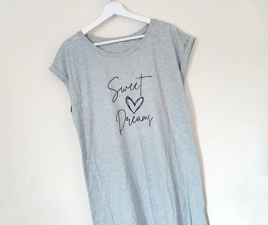 Ladies Nightwear Sweet Dreams Nightie Women's Nightdress Night Shirt Gift For Her Cotton Good Night Cute Cotton Mum Mother's Day Pajamas
