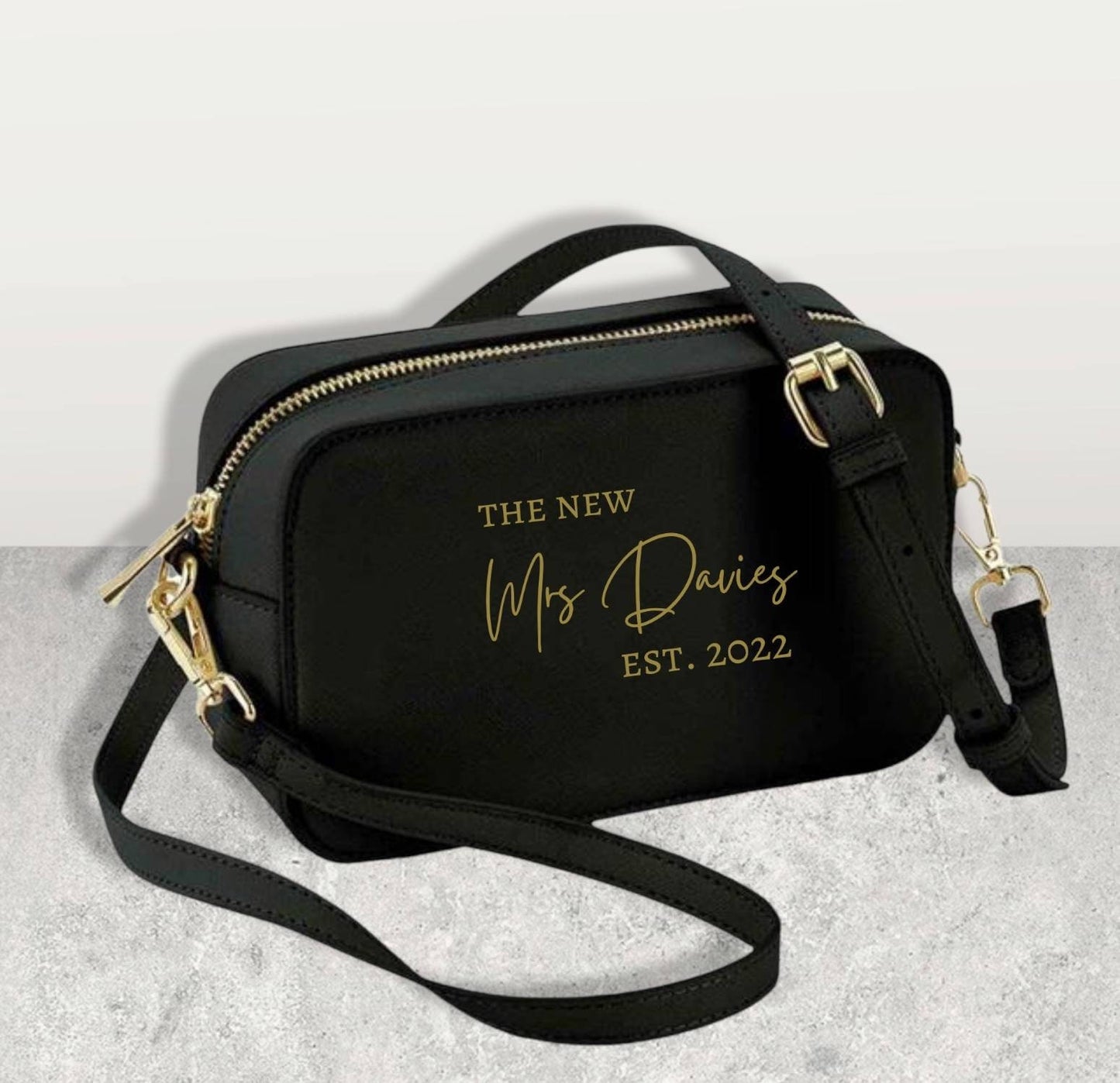 Personalised Wedding Crossover Bridal Bag New Mrs Gift Honeymoon Purse Ladies Handbag Custom Name Just Married Present For Wife Bride to be