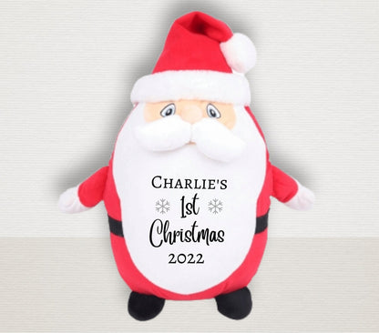 Personalised Santa Soft Toy Baby's First Christmas Xmas Eve Gift Cute Father Christmas Plush Custom Text Child's Christmas Present