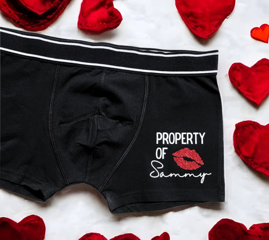 Personalised Valentine's Day Gift For Him Property Of Boxers For Boyfriend Husband Fiance Cotton Underwear Men's Anniversary Present Novelty