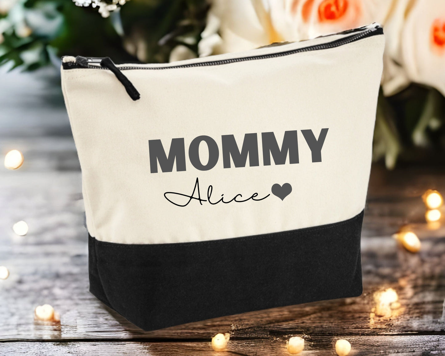 Personalised Mummy Make Up Bag Mother's Day Gift Custom Mum Stuff Pouch Stuff Case Names Custom Birthday Gift For Her Cosmetic Toiletries