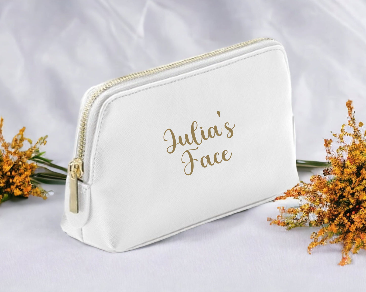 Personalised Make Up Bag Ladies Gift For Her Birthday Cosmetic Case Faux Leather
