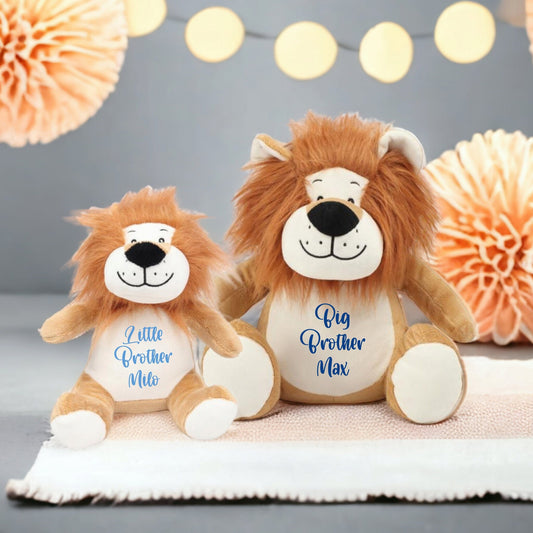 Personalised Lion Soft Toy Cuddly Kids Gift Birthday Present Boy's Girl's Brother Sister Plush