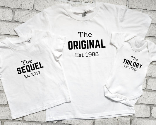 Personalised Matching Tshirts Original Sequel Trilogy Father's Day Gift Matching Outfits Daddy Gift Birthday