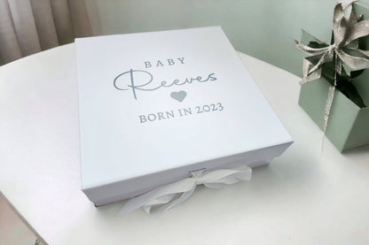 Personalised Baby Keepsake Memory Box Newborn Hospital Storage Girl Boy First Shoes Clothes Cards Personalised Basket Name Due Date Birth