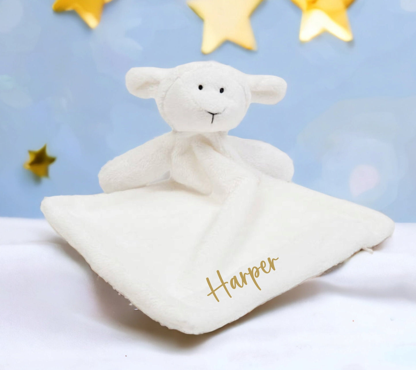 Personalised Newborn Gift Comfort Blanket Lamb Soft Toy Blankie Sheep Lovie Baby Shower Maternity Leave Christening Present New Parents
