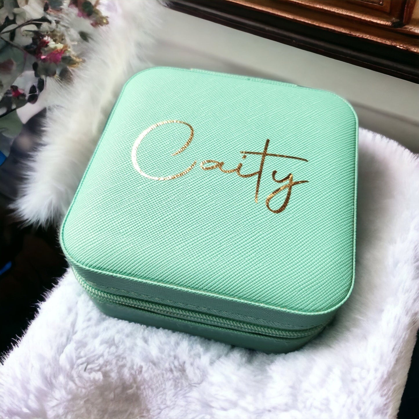 Personalised Jewellery Box Gift for Her Name on Jewelry Case Earrings Holder Birthday Gift