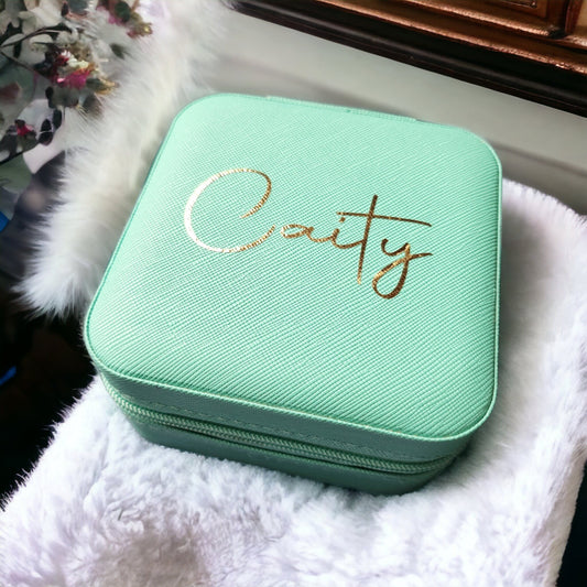 Personalised Jewellery Box Gift for Her Name on Jewelry Case Earrings Holder Birthday Gift