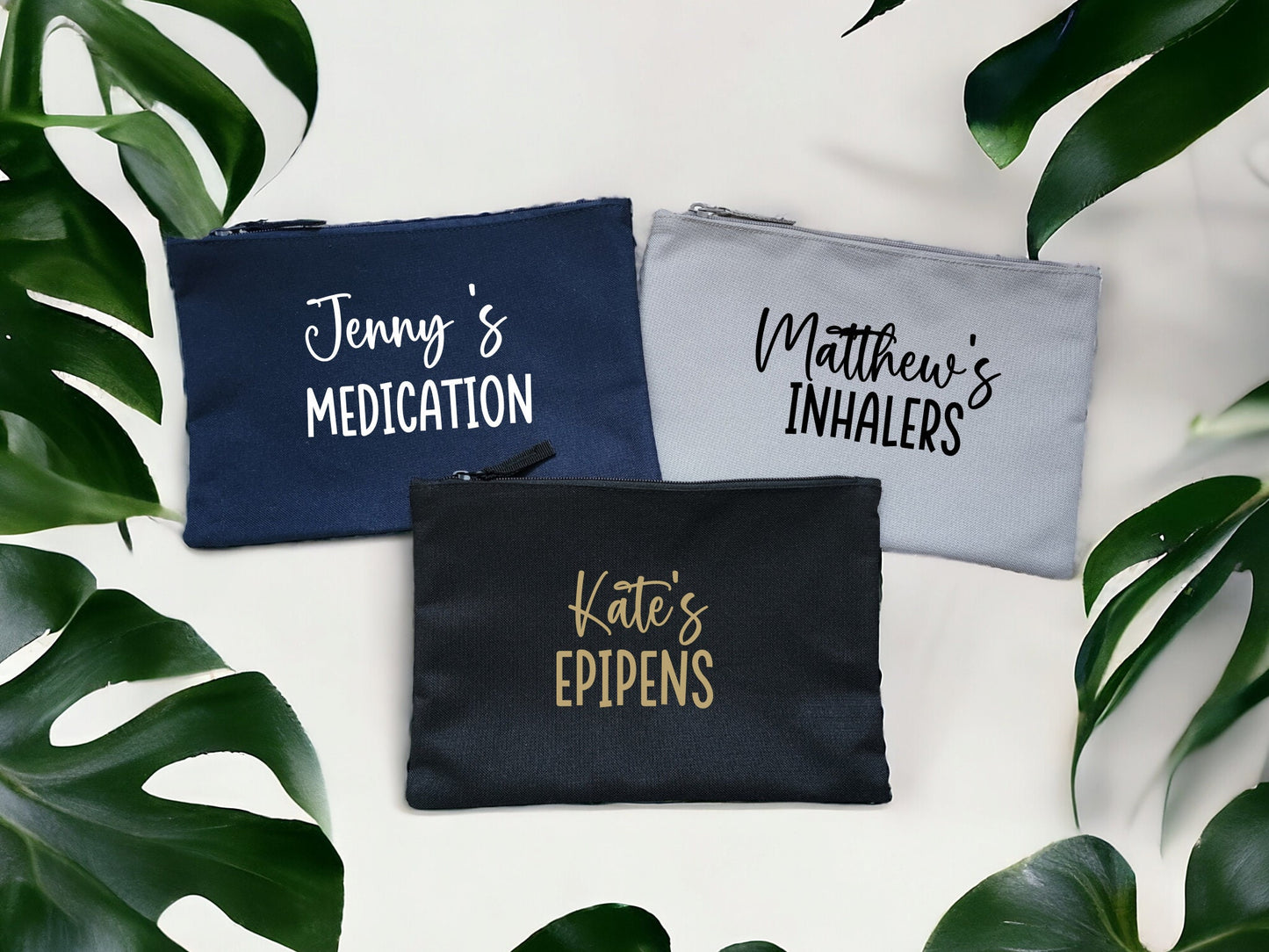Personalised Nappies and Wipes Zip Pouch Bum Stuff Case Kids Bits and Bobs Bag Baby Gift Custom Stuff Things Medication Holder Period Pouch