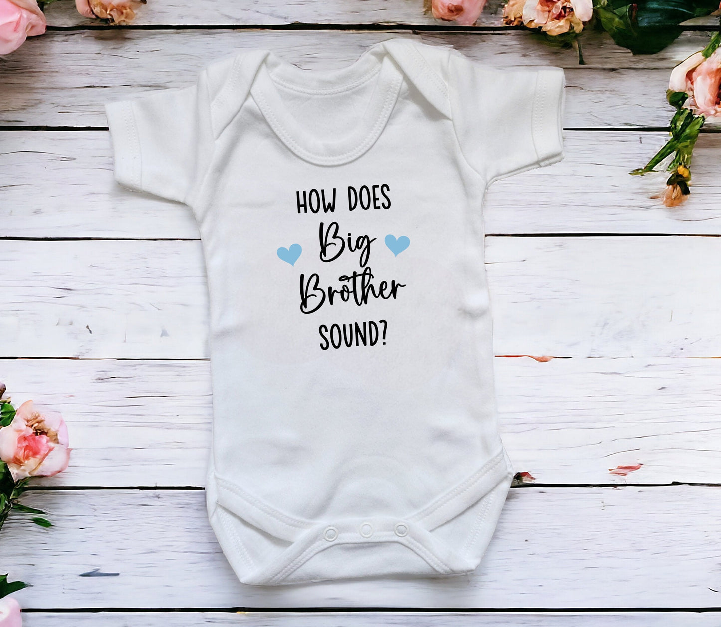 Personalised Pregnancy Announcement Vest Gift how does grandparents sound bodysuit auntie uncle big brother sister