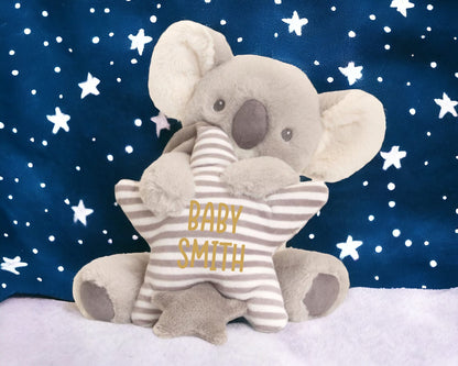 Personalised Musical Koala Soft Toy Plush New Baby Gift Soft Present Child Teddy Bear Eco Friendly 18cm Baby Shower Gift Nursery Decor