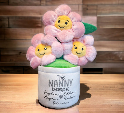 Personalised Plush Flower Pot Mother's Day Gift For Mum This Mommy Belongs to Child's Names Grandmother Gift