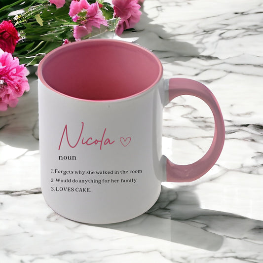 Personalised Name Mug Noun Gift for Her Funny Facts Present Birthday Mother's Day Christmas Custom Cup Gift For Him