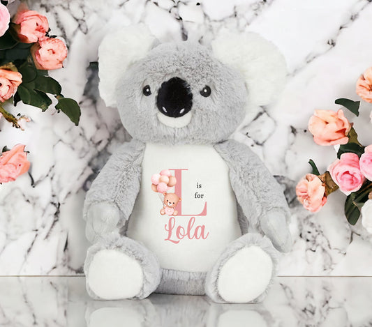 Personalised Koala Plush: Cuddly Soft Toy, Kids Birthday Gift