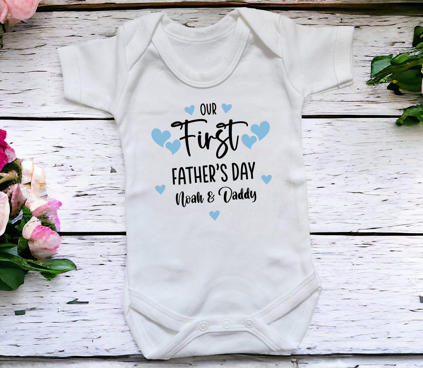 Personalised First Father's Day Sleepsuit Vest Outfit Daddy and Me Gift